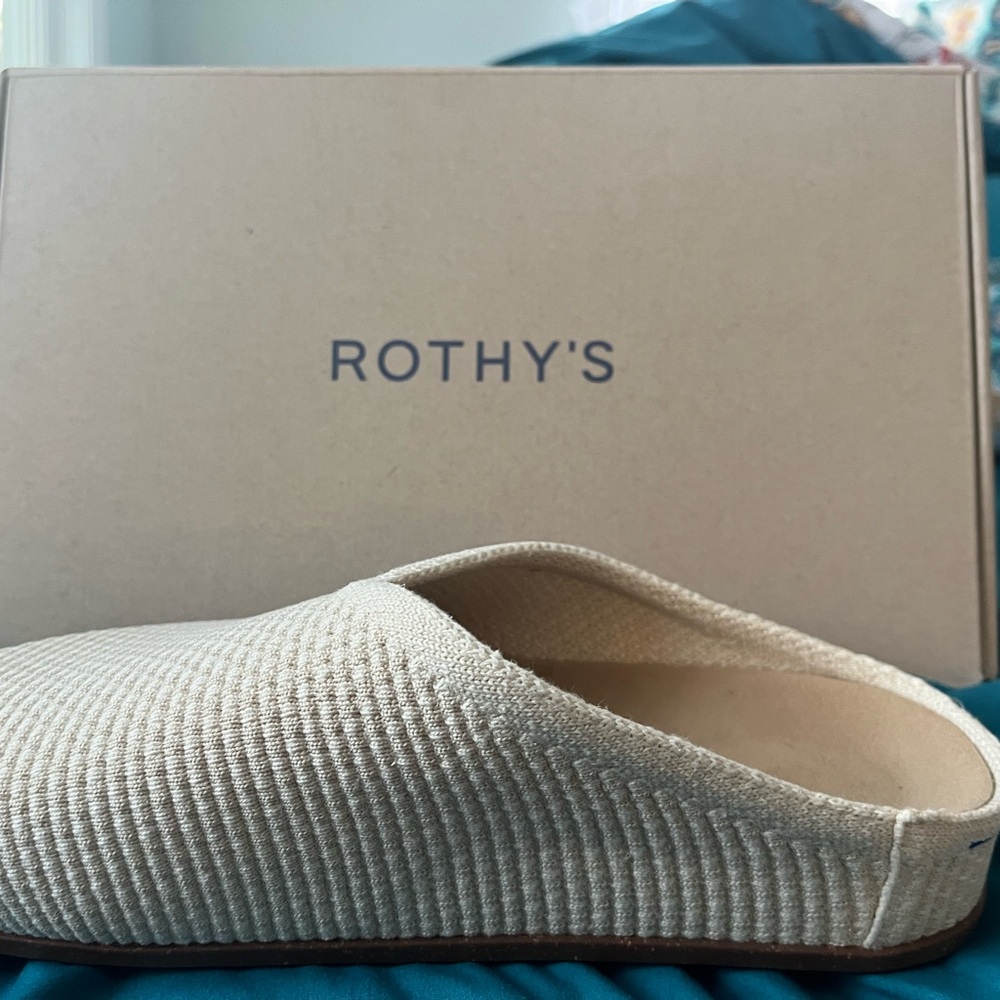 I received 2 of these for christmas. Box is unopened. Size 9 Rothy clog.